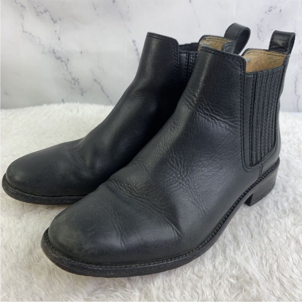 Madewell The Ainsley Chelsea Leather Boot in Black Size 7 Ankle Bootie